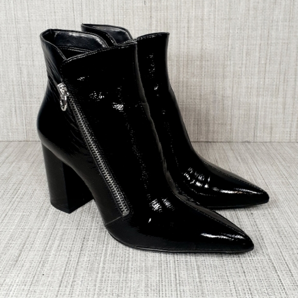 nine west patent leather booties
